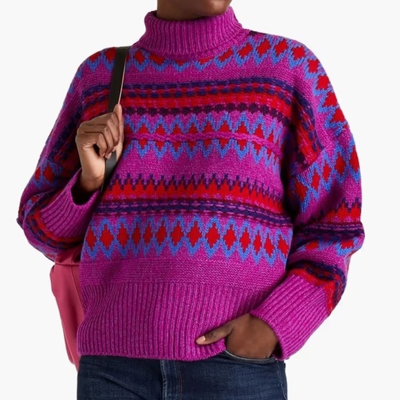 rag & bone Purple and Red Patterned Sweater - Picture 1 of 7